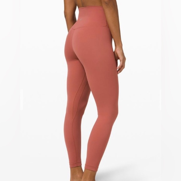 lululemon Align™ High-Rise Pant 25" Soft Cranberry Orange pink Salmon Sz 2 *C3 - Picture 1 of 4
